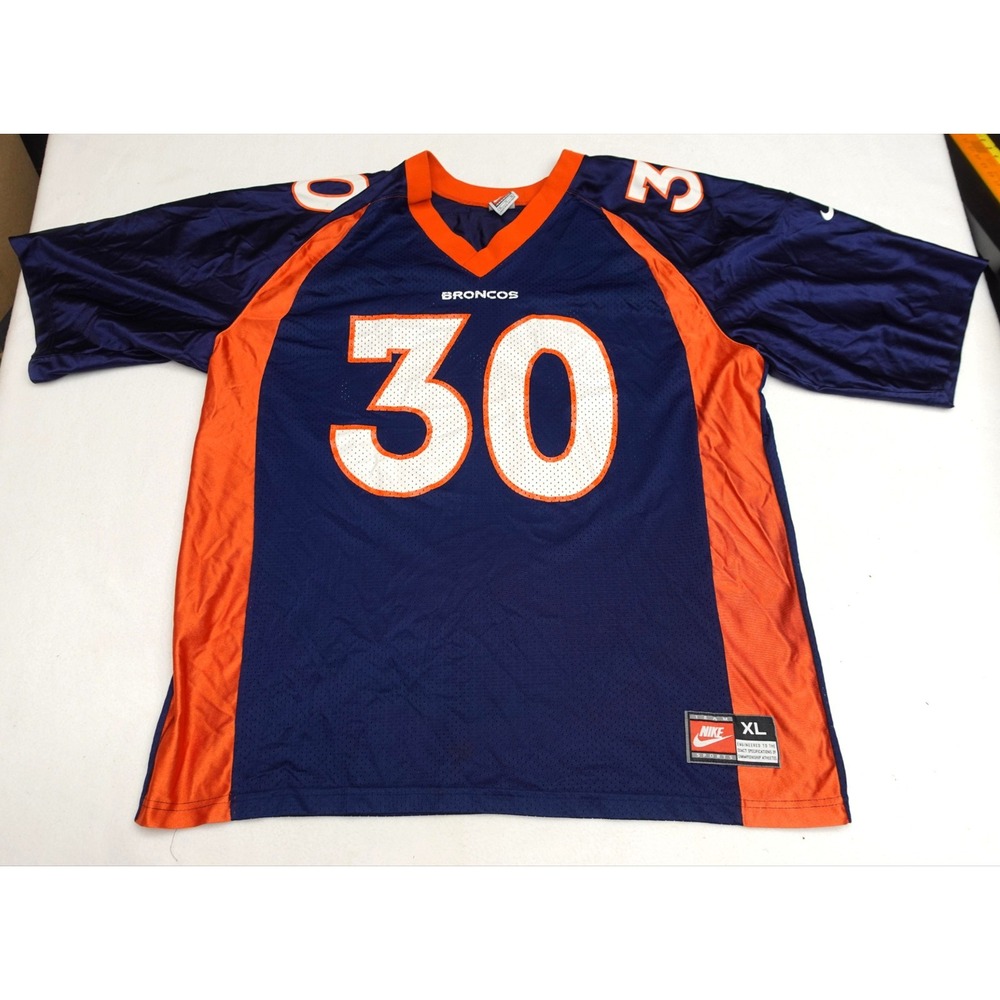 Vintage Denver Broncos Jersey Mens XL Blue NFL Football Nike Terrell Davis 90s